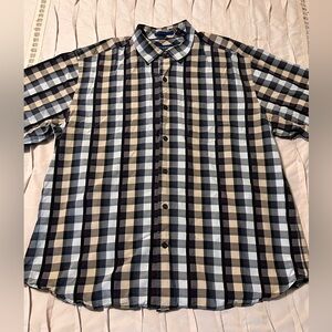 Tommy Bahama Shirt Men's Size XL 100% Silk Plaid Long Sleeve Button Up